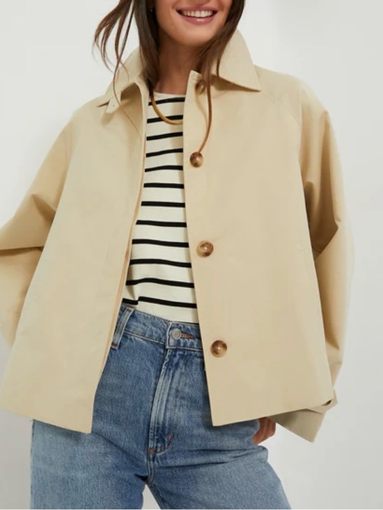 Tuckernuck Jackets & Blazers - TUCKERNUCK NWT Khaki Drew Short Trench Coat in Tan size XS